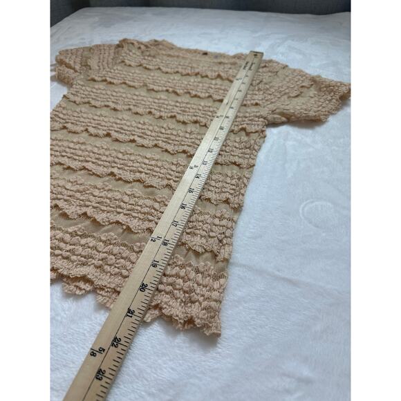 Free People Lace Baby Tee Size Small Cream Beige EUC - Picture 5 of 7
